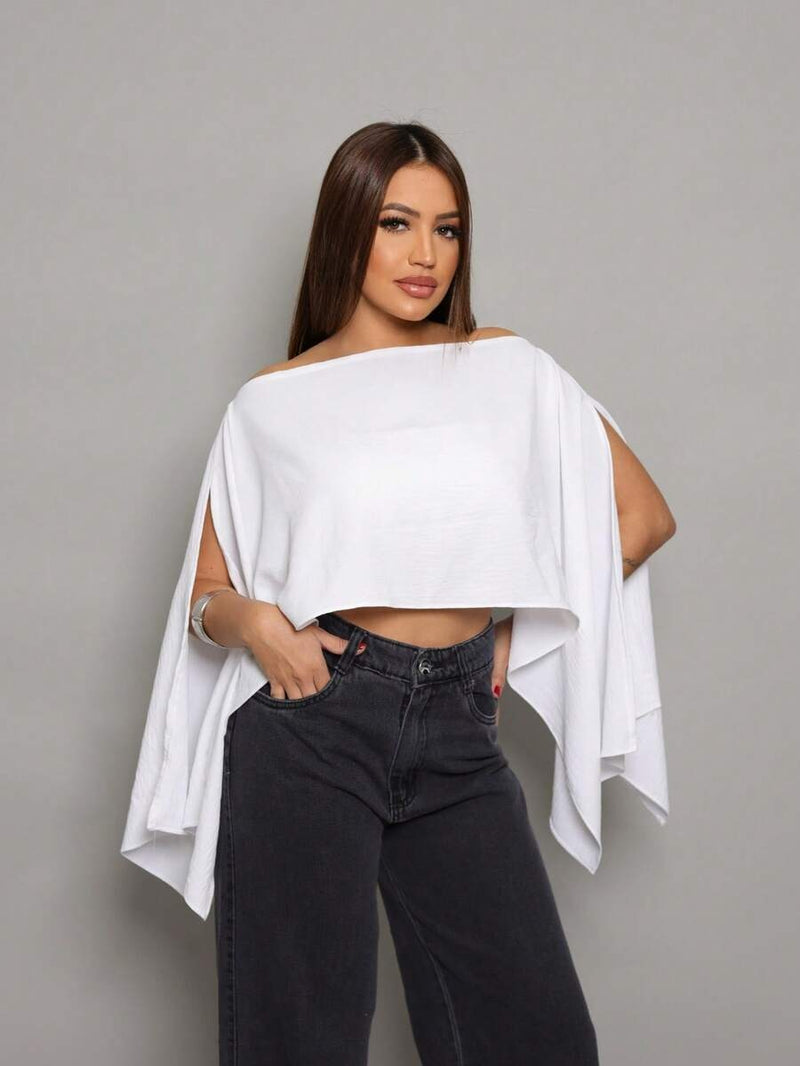 (118) Blusa Bata Boho Chic com top faixa interno Feminina