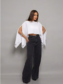 (118) Blusa Bata Boho Chic com top faixa interno Feminina