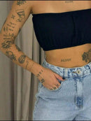 (118) Blusa Bata Boho Chic com top faixa interno Feminina