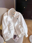 (113) Airaco Jaqueta casual de manga longa com zíper