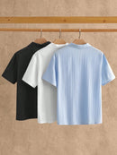 (033) HIMLAND 3 Peças Pacote Camisa Polo de Manga Curta