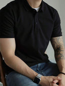 (024) Camiseta POLO Básica de Verão com Gola Clássica