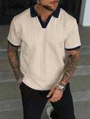 (025) Manfinity CasualCool Camisa Polo de Manga Curta Casual Versátil