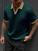 (025) Manfinity CasualCool Camisa Polo de Manga Curta Casual Versátil