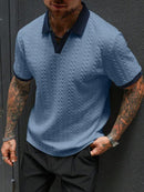 (025) Manfinity CasualCool Camisa Polo de Manga Curta Casual Versátil