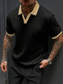 (025) Manfinity CasualCool Camisa Polo de Manga Curta Casual Versátil