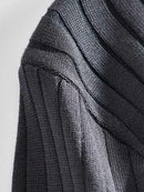 (026) Suéter de Malha de Manga Curta de Cor Sólida Masculino