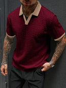 (025) Manfinity CasualCool Camisa Polo de Manga Curta Casual Versátil