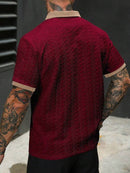 (025) Manfinity CasualCool Camisa Polo de Manga Curta Casual Versátil