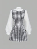 (127)  Vestido Casual Curto com Botões na Frente