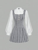 (127)  Vestido Casual Curto com Botões na Frente