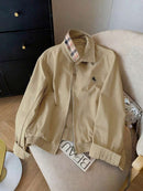 (113) Airaco Jaqueta casual de manga longa com zíper