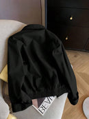 (113) Airaco Jaqueta casual de manga longa com zíper