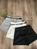 (143) Kit 3 Peças Shorts Alfaiataria Feminino com Cinto Lançamento