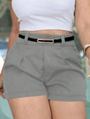 (143) Kit 3 Peças Shorts Alfaiataria Feminino com Cinto Lançamento