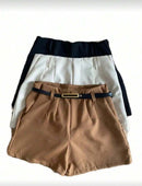 (143) Kit 3 Peças Shorts Alfaiataria Feminino com Cinto Lançamento