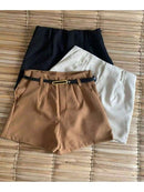 (143) Kit 3 Peças Shorts Alfaiataria Feminino com Cinto Lançamento