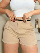 (143) Kit 3 Peças Shorts Alfaiataria Feminino com Cinto Lançamento