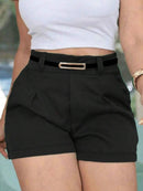 (143) Kit 3 Peças Shorts Alfaiataria Feminino com Cinto Lançamento