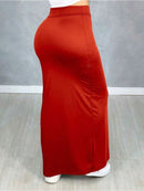 (144) Saia Com Fenda Lateral Modelagem Perfeita No Corpo Midi Casual