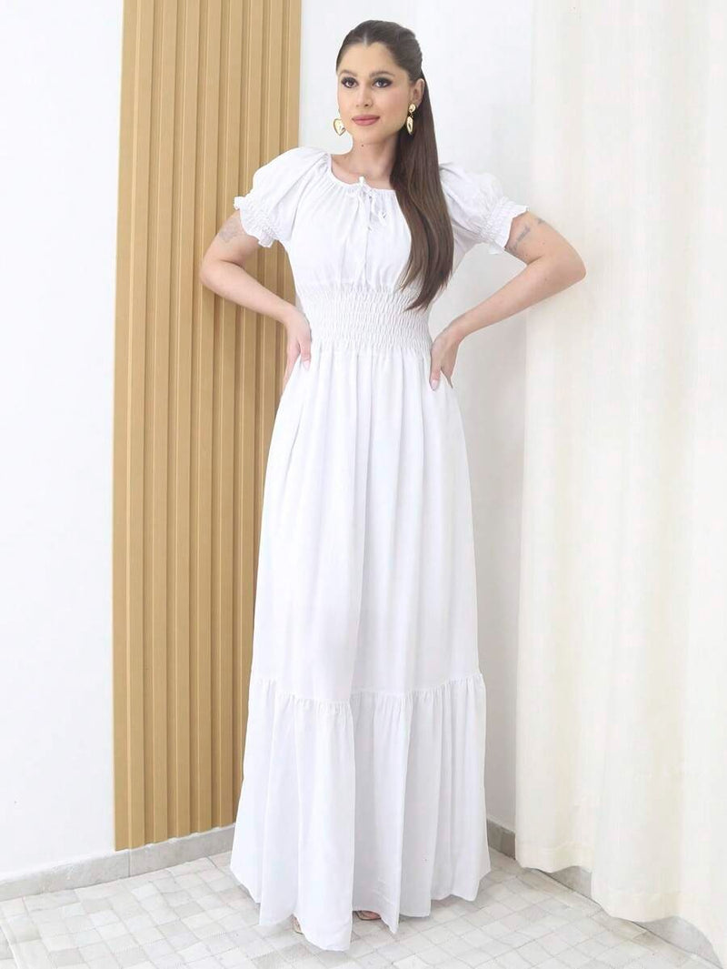 (121) Vestido Longo De Festa Tem Forro Com Elástico