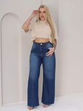 (131) Calça Jeans Wide Leg Feminina Marmorizada Pantalona