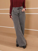 (131) Calça Jeans Wide Leg Feminina Marmorizada Pantalona