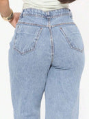 (131) Calça Jeans Wide Leg Feminina Marmorizada Pantalona