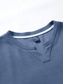 (031) Manfinity Homme Camiseta Masculina Casual de Cor Sólida