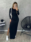 (122) Vestido Feminino Longo com Fenda