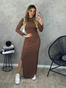 (122) Vestido Feminino Longo com Fenda