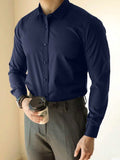 (032) Camisa Social Masculina Manga Longa Lisa Com Botão Blusa
