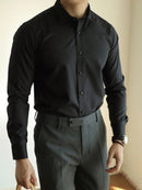 (032) Camisa Social Masculina Manga Longa Lisa Com Botão Blusa