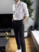 (032) Camisa Social Masculina Manga Longa Lisa Com Botão Blusa