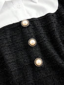 (127)  Vestido Casual Curto com Botões na Frente