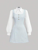 (127)  Vestido Casual Curto com Botões na Frente