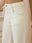 (145) Calça Wide Leg Pantalona Jeans Feminina Cintura Alta Levanta Bumbum