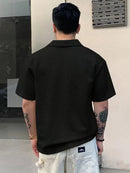 (035) Camiseta de Manga Curta de Verão com Etiqueta Impressa