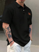 (035) Camiseta de Manga Curta de Verão com Etiqueta Impressa