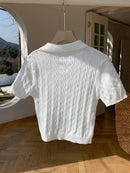 (111) Comfortcana Top Casual Diária Feminina Bordada com Estrela de Manga