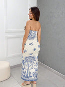 (124) Vestido Midi Feminino Tomara Que Caia Verão Tropical