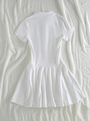 (128) Elamini Vestido Casual Feminino com Gola de Polo