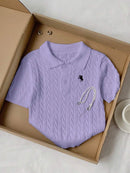 (111) Comfortcana Top Casual Diária Feminina Bordada com Estrela de Manga