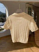 (111) Comfortcana Top Casual Diária Feminina Bordada com Estrela de Manga