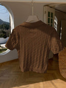 (111) Comfortcana Top Casual Diária Feminina Bordada com Estrela de Manga