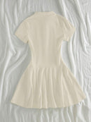 (128) Elamini Vestido Casual Feminino com Gola de Polo