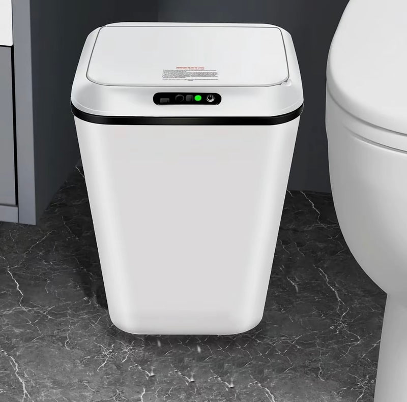 (01) Lixeira Inteligente Automática com Sensor de Movimento - Tampa Automática, Recarregável, 16L