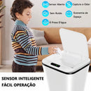 (01) Lixeira Inteligente Automática com Sensor de Movimento - Tampa Automática, Recarregável, 16L