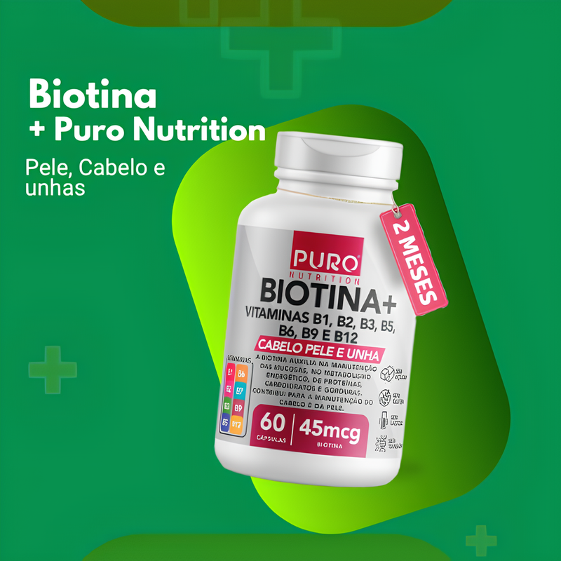 (04) Biotina + Puro Nutrition Pele - Cabelo e unhas - 60 Caps