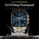 (002) POEDAGAR Quadrado Cronógrafo Relógio Masculino Moda Luminosa À Prova D'água